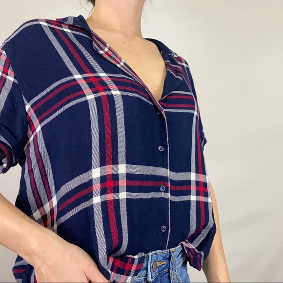 Rails Midnight Cherry White Plaid Pajama Top - Picture 4 of 12
